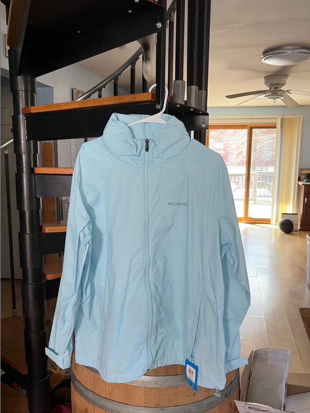 Columbia Pale Blue Lightweight Hooded Jacket